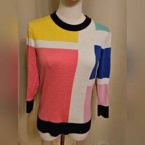 Kate Spade Color Block Cashmere Blend Women's Sweater Size S